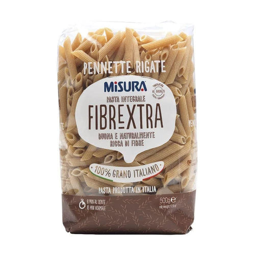Whole wheat penne pasta rich in fiber.