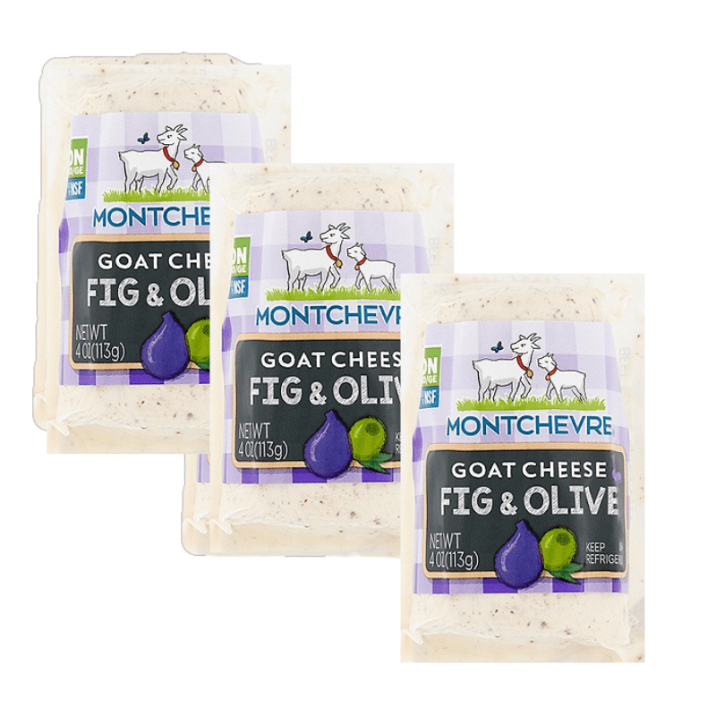 Montchevre Fig & Olive Goat Log, 4 oz [Pack of 3] Cheese Montchevre 