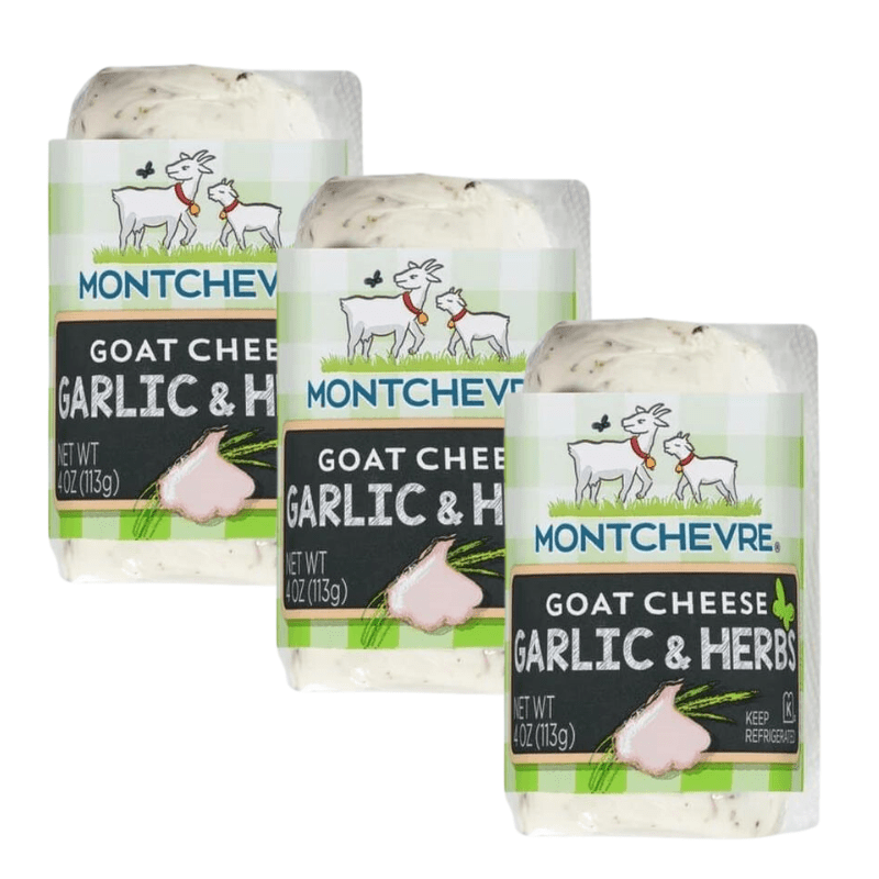 Montchevre Garlic Herb Goat Log, 4 oz [Pack of 3] Cheese Montchevre 