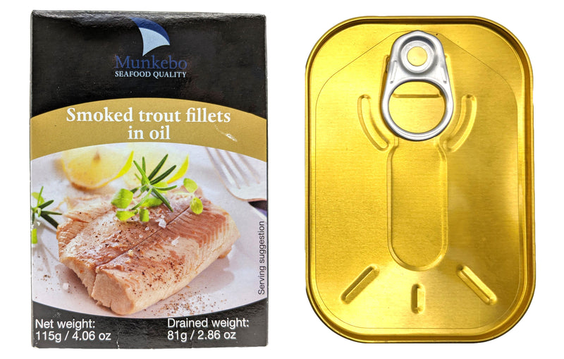 Munkebo Smoked Trout Fillets in Oil, 4.6 oz Seafood Munkebo 