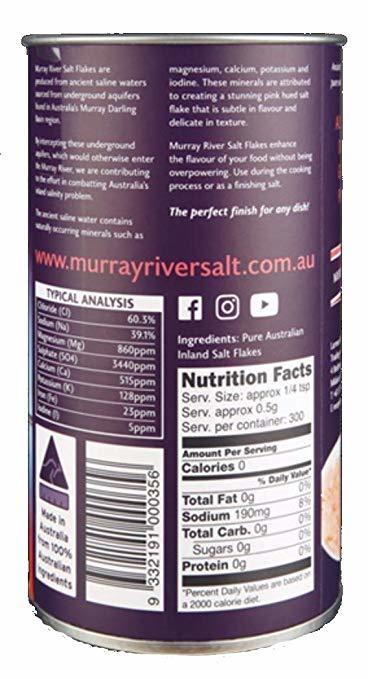 Murray River Salt Flakes, Pure Natural Pink - 5.2 oz