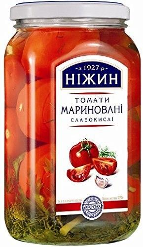 Nezhin Ukrainian Marinated Tomatoes Glass Jar, 31.7 oz