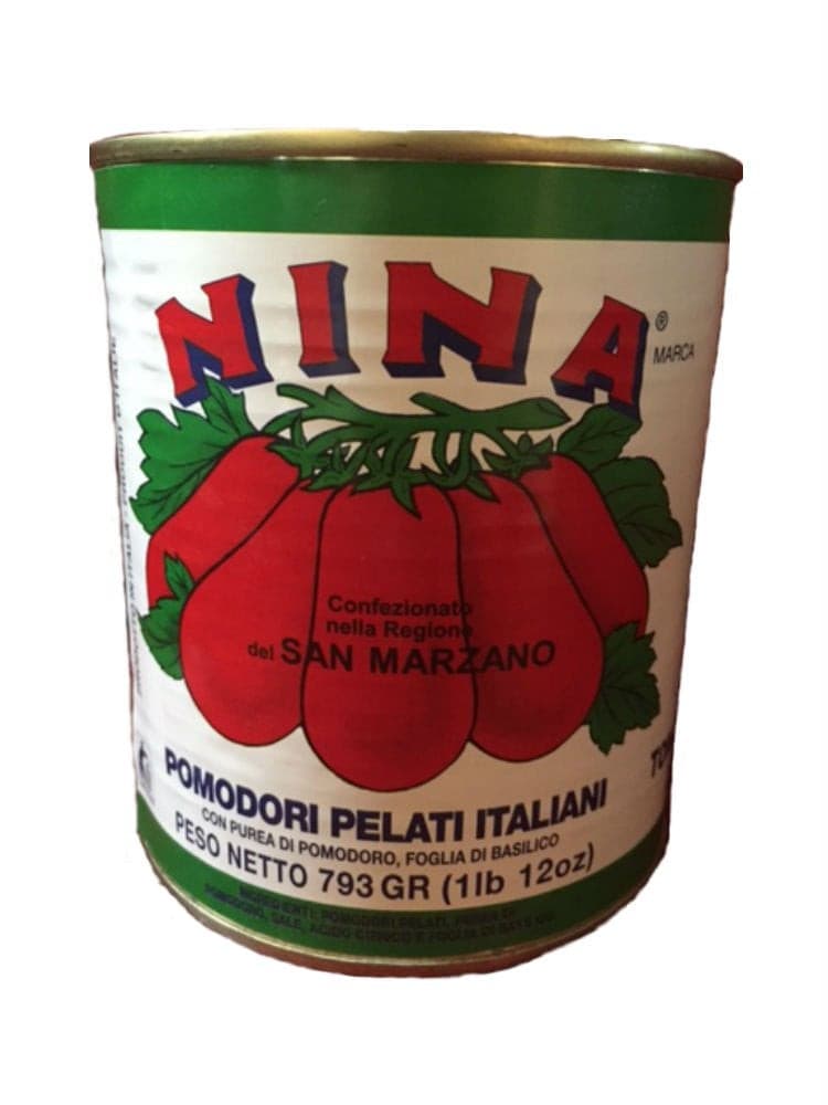 Nina Whole Peeled Italian Tomatoes with Puree Basil Leaf, 28 oz Fruits & Veggies Nina 