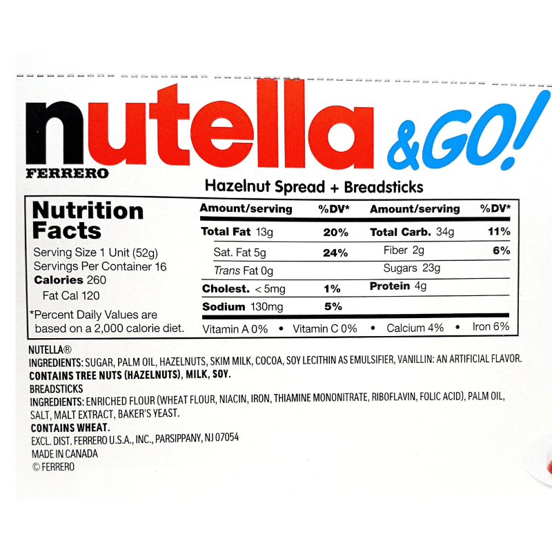 Nutella & Go Breadsticks, 1.8 oz Sweets & Snacks Nutella 
