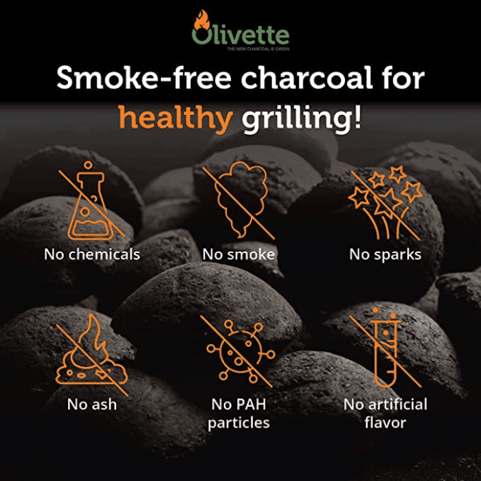 Olivette Organic Charcoal Briquettes for Barbecue, 6.6 Lbs Other Atlas 