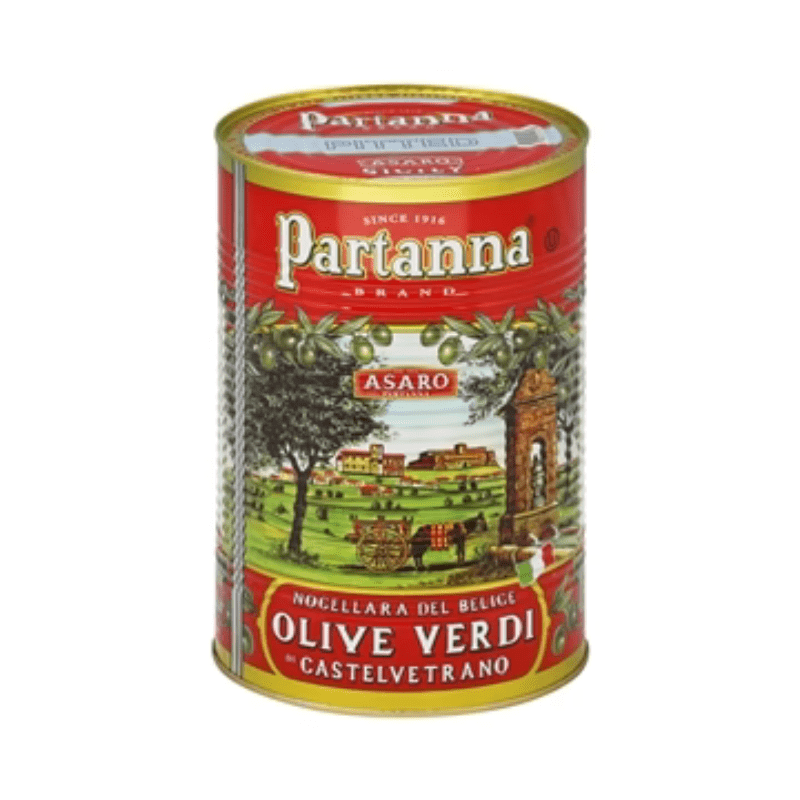 Partanna Pitted Sicilian Castelvetrano Green Olives, 5.5 lb