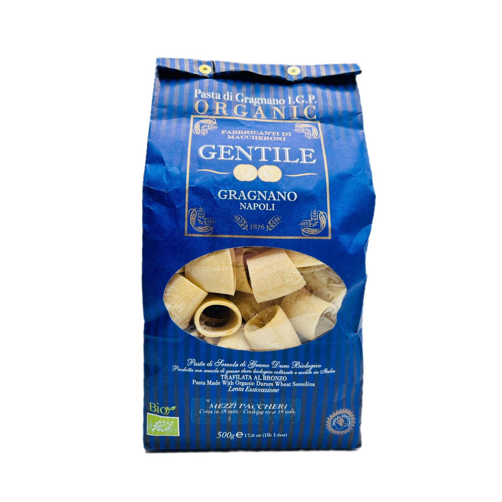 Pastificio Gentile Organic Mezzi Paccheri Pasta, 17.6 oz | Supermarket ...