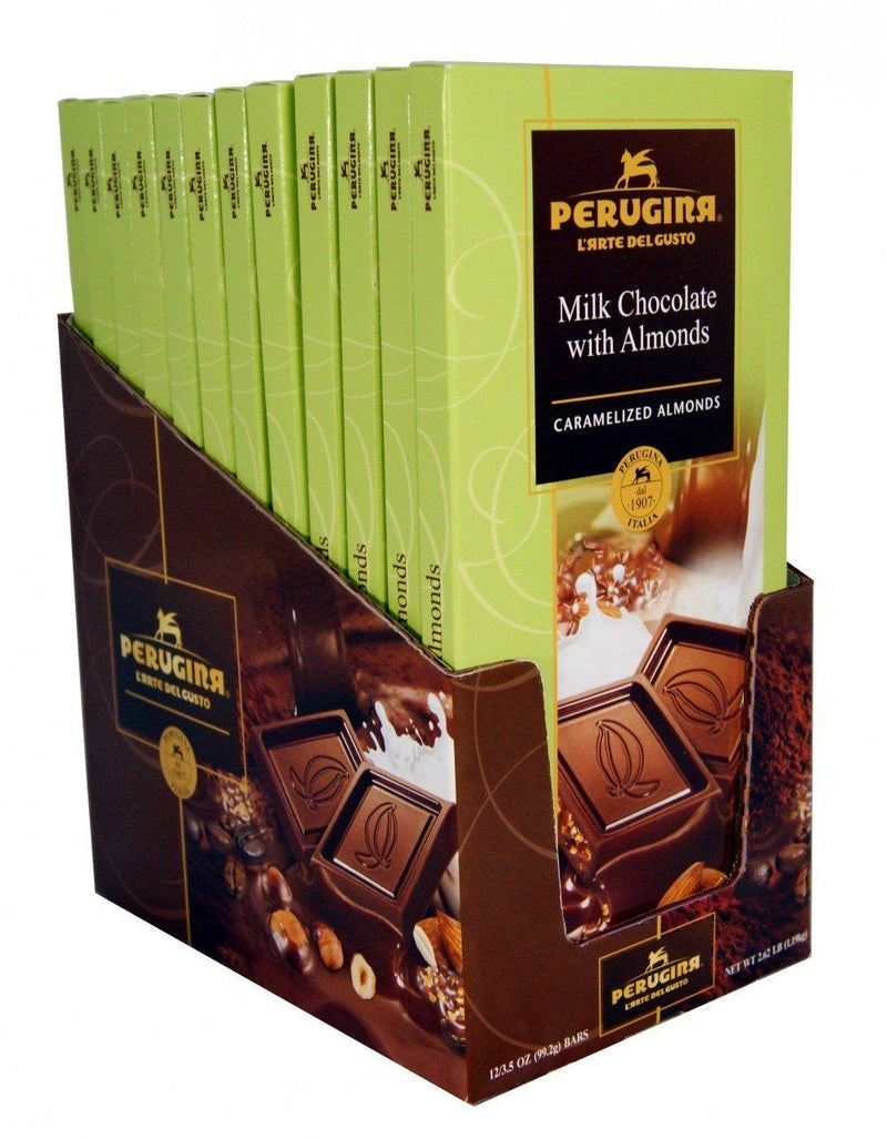 Perugina Milk Chocolate Bar with Almonds - 12 pack (100g each)