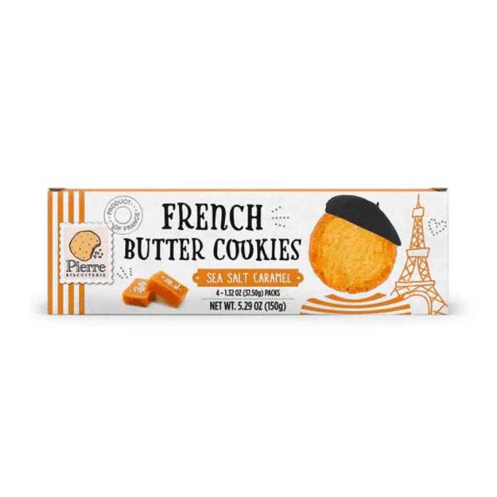 Pierre Biscuiterie French Butter Cookies with Sea Salt & Caramel, 5.29oz Sweets & Snacks Pierre Biscuiterie 