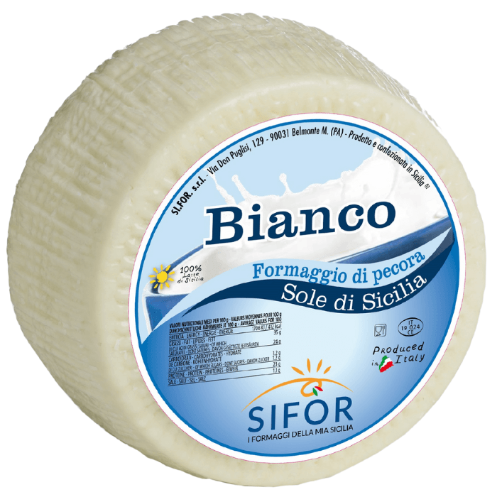 Primo Sale Sicilian Pecorino Bianco Cheese, 6 lb. Cheese Sifor 