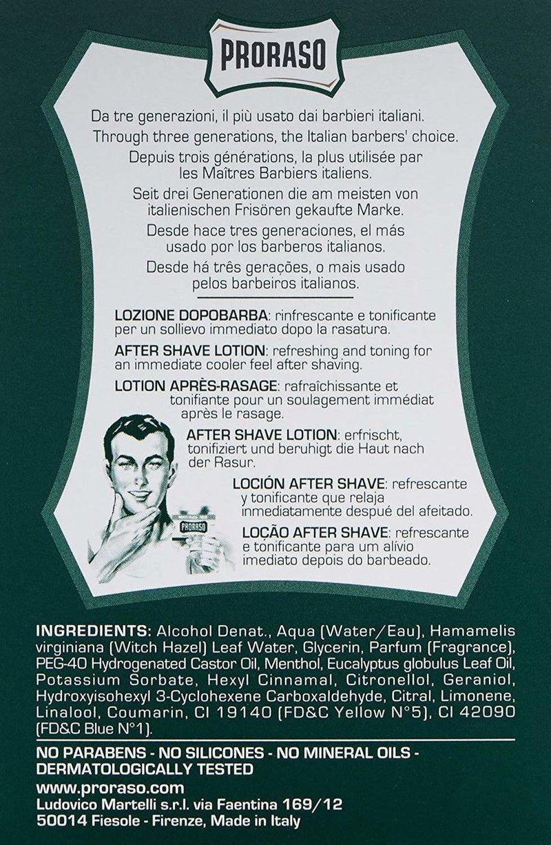 Proraso After Shave Lotion, Refreshing and Toning - 100 ml