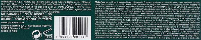 Proraso Shaving Cream Tube, Refreshing and Toning - 150 ml
