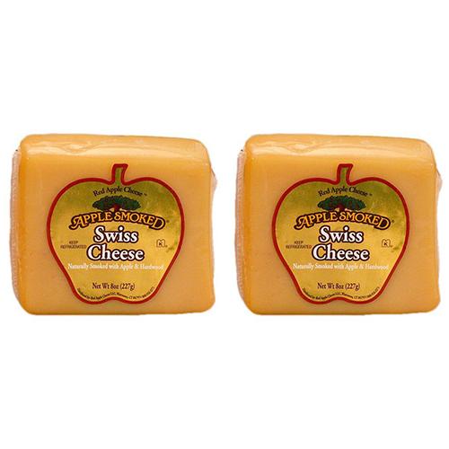 Red Apple Cheese Apple Smoked Swiss Cheese, 8 oz [PACK of 2] Cheese Red Apple Cheese 