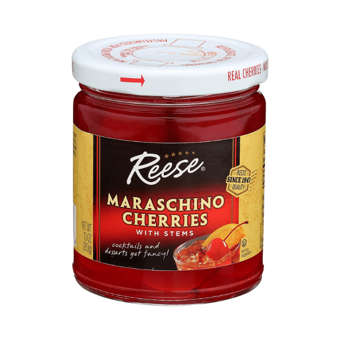 Reese Red Maraschino Cherries with Stems, 10 oz Fruits & Veggies Reese 