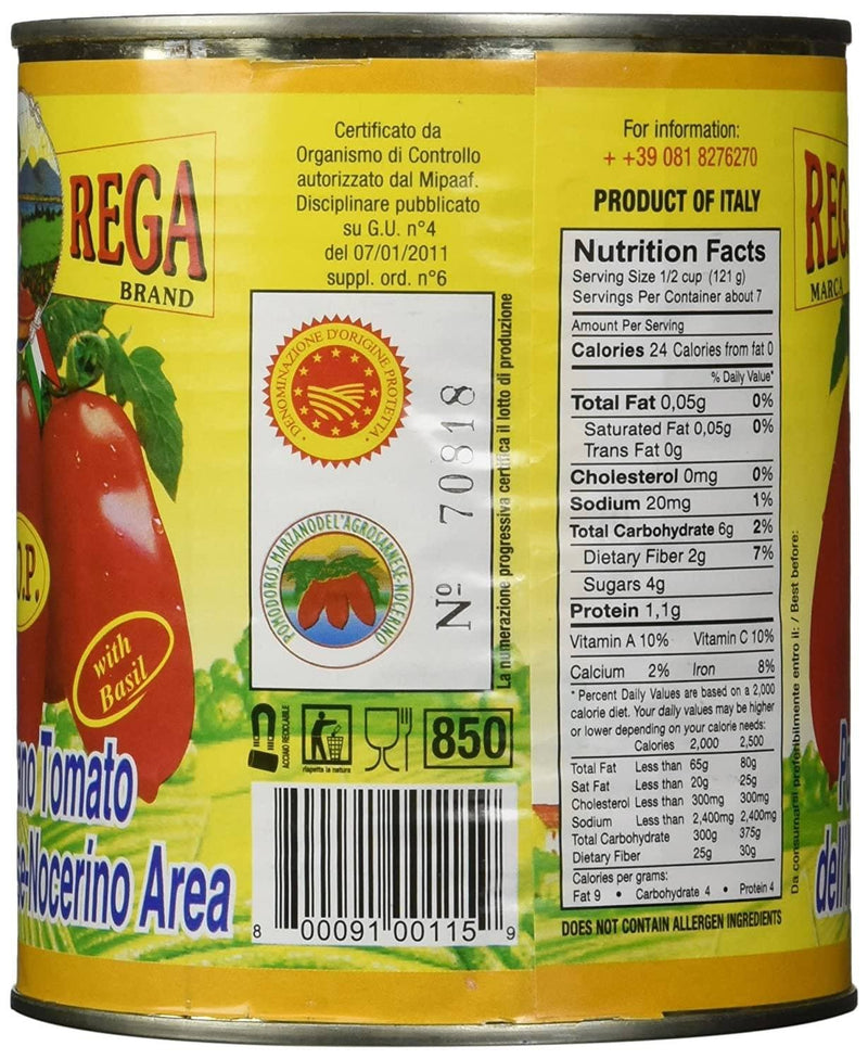 Rega San Marzano Peeled Tomatoes D.O.P., 28 oz Fruits & Veggies Rega 