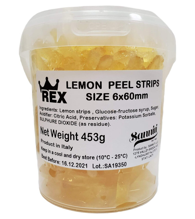Rex Candied Lemon Peel Strips, 1 lb