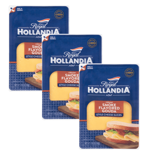 Royal Hollandia Smoke Flavored Gouda Creamy Cheese Slices, 4.9 oz [Pack of 3] Cheese Royal Hollandia 