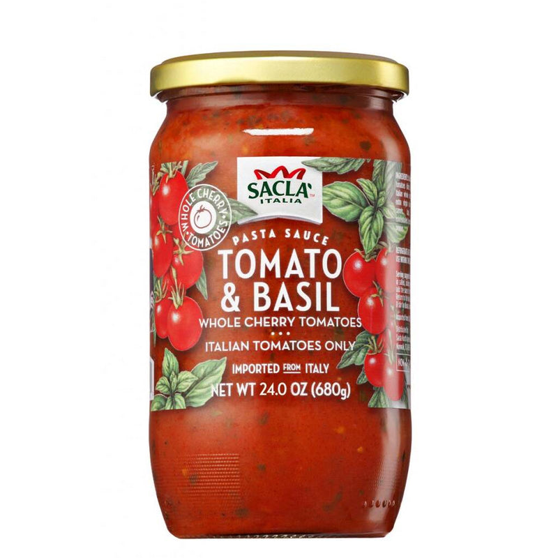 Sacla Whole Cherry Tomatoes & Basil Pasta Sauce, 24 Oz Sauces & Condiments Sacla 