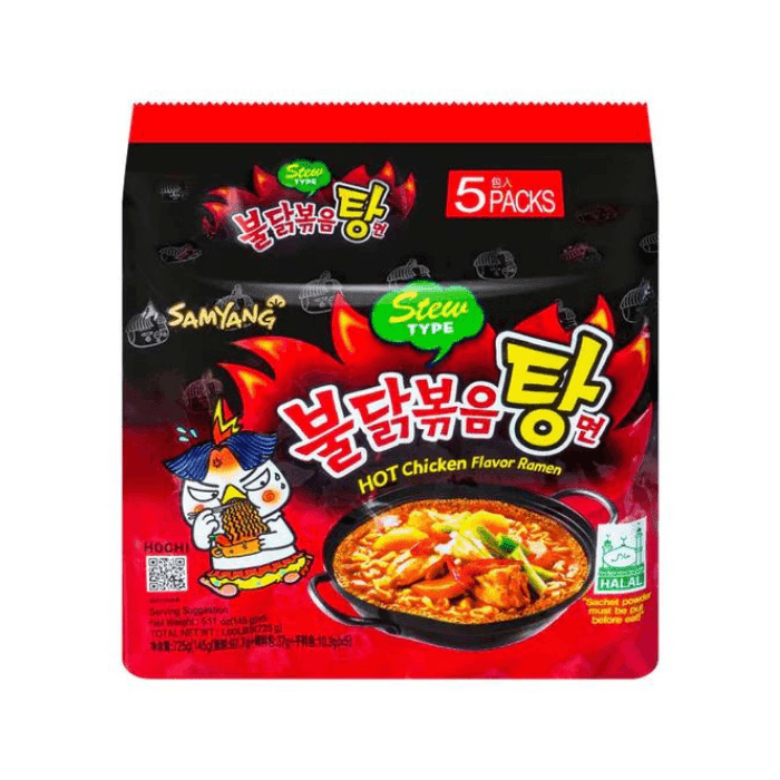 Samyang Spicy Chicken Flavor Ramen Noodle Stew, 4.9 oz (Pack of 5) Pasta & Dry Goods Samyang 