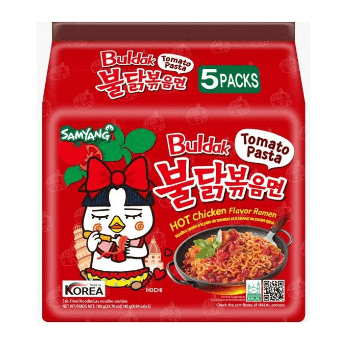 Samyang Spicy Tomato Pasta Chicken Flavor Ramen, 5.1 oz (Pack of 5) Pasta & Dry Goods Samyang 