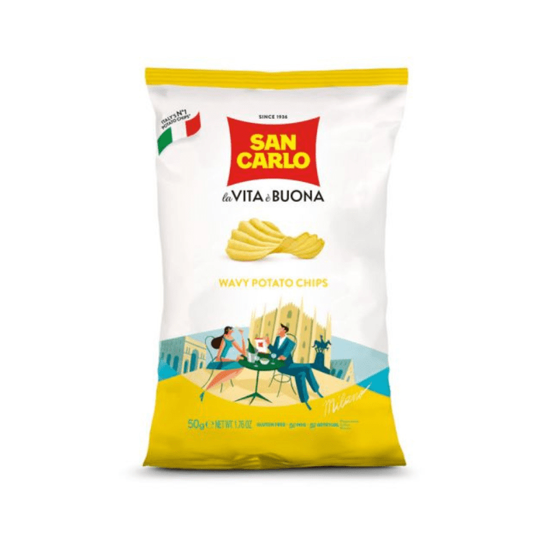 San Carlo Wavy Potato Chips, 1.76 oz | 50g Sweets & Snacks San Carlo 