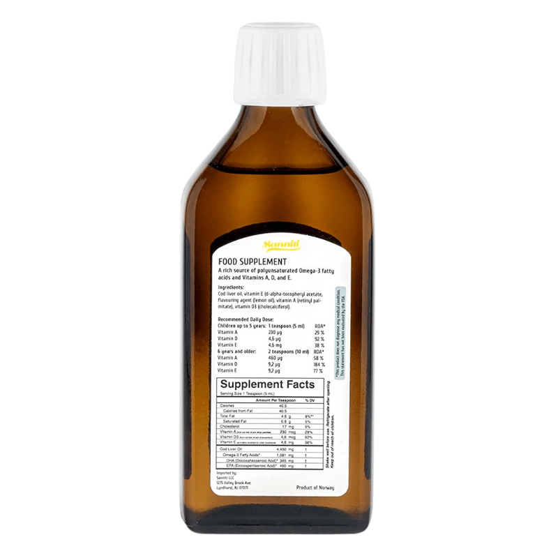 Sanniti 100% Natural Lemon Cod Liver Oil, 8.45 oz Health & Beauty Sanniti 