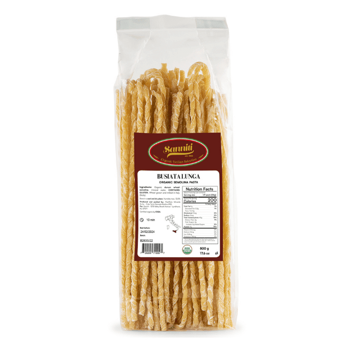 Sanniti Busiata Lunga Organic Pasta,  oz | Supermarket Italy