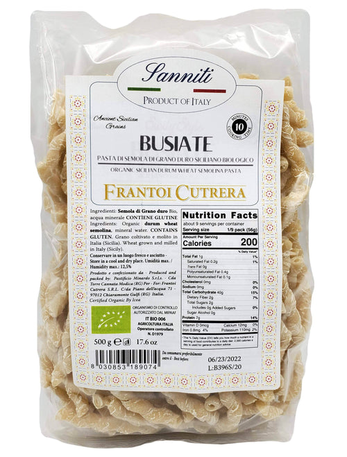 Sanniti Cutrera Segreti Di Sicilia Organic Busiate Pasta, 17.6 oz Pasta & Dry Goods Sanniti 