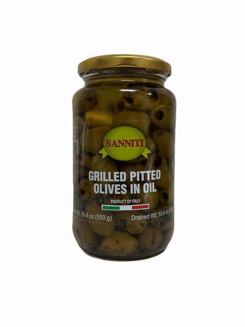 Sanniti Grilled Pitted Olives in Oil, 19.4 oz (550 g) Olives & Capers Sanniti 
