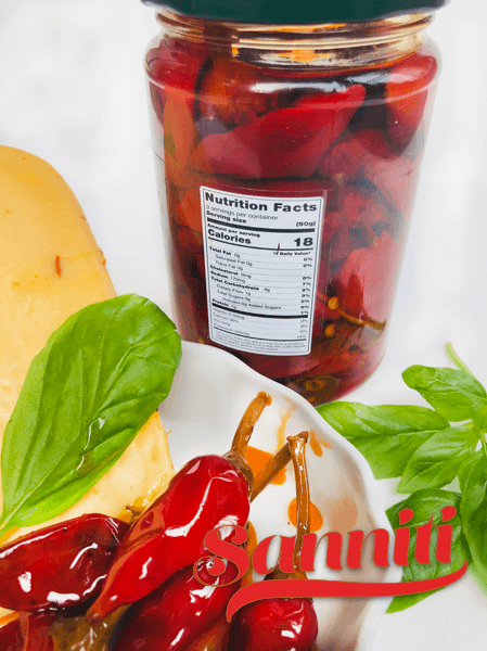 Sanniti Italian Calabrian Hot Long Chili Peppers - 10 oz Fruits & Veggies Sanniti 