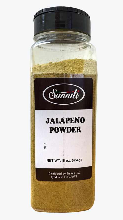 Sanniti Jalapeno powder ground jalapeno pepper seasoning.