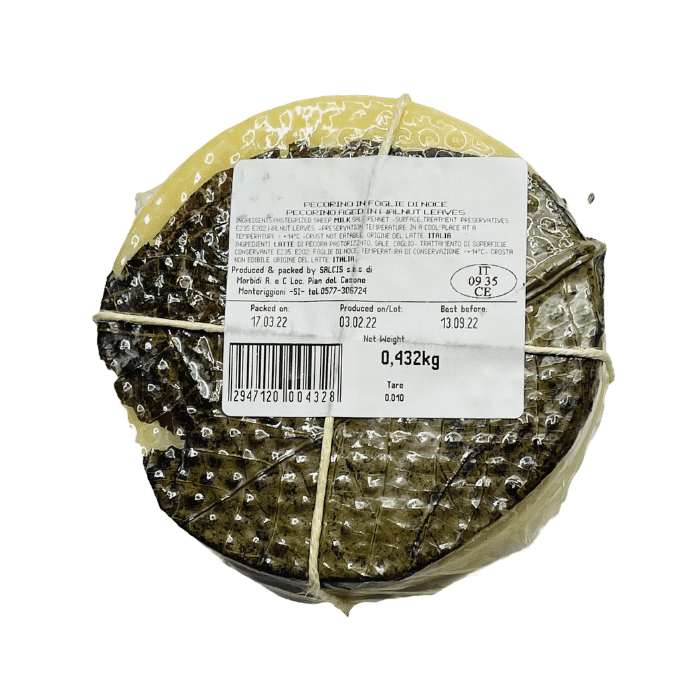 Sanniti Pecorino Cheese Aged in Walnut Leaves, 16 oz Cheese Sanniti 