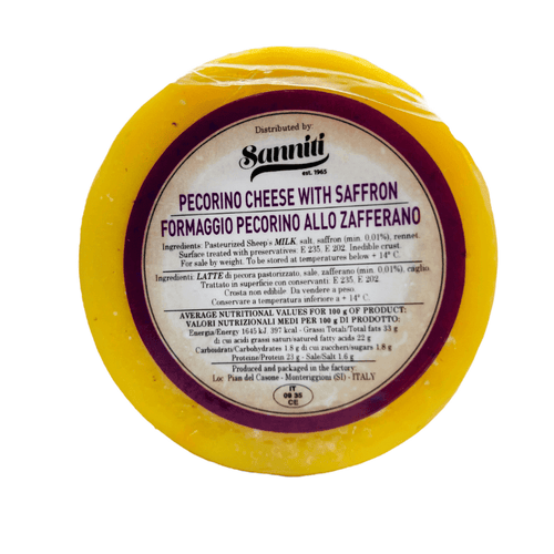 Sanniti Pecorino Cheese with Saffron, 1 Lb Cheese Sanniti 