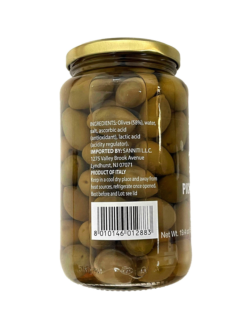 Sanniti Picholine Olives Jar, 550 g Olives & Capers Sanniti 