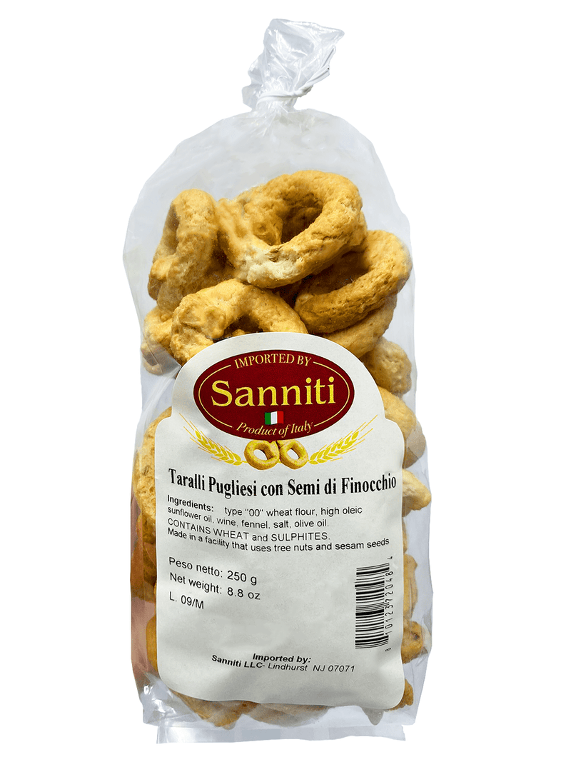 Sanniti Taralli Fennel Finocchio, 8.8 oz Sweets & Snacks Sanniti 
