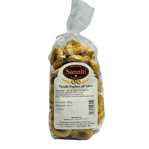 Sanniti Taralli Pugliesi all'Anice, 8.8 oz Sweets & Snacks Sanniti 