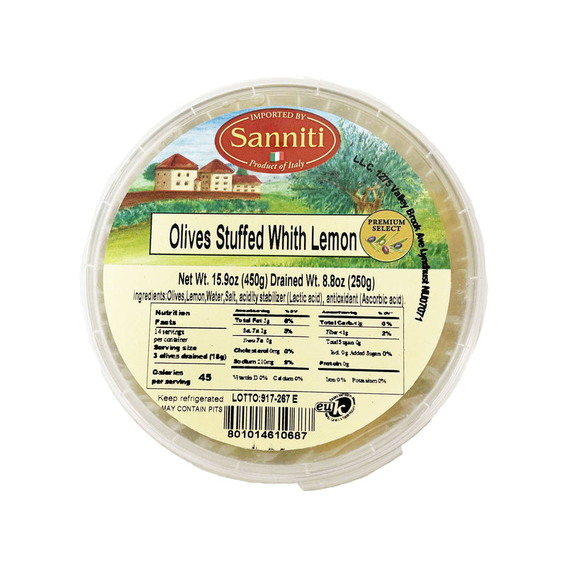 Sanniti White Lemon Stuffed Olives, 8.8 oz (250 g) Olives & Capers Sanniti 