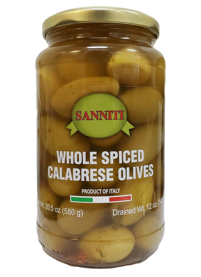 Sanniti Whole Spiced Calabrese Olives Jar, 20.5 oz