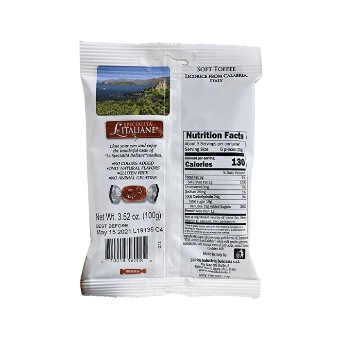 Serra Soft Toffee Licorice from Calabria, 3.52 oz Sweets & Snacks Serra 