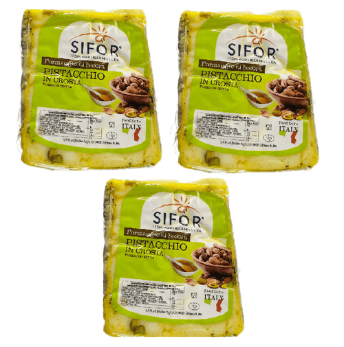 Sifor Pecorino with Pistachio On Rind, 14.8 oz [Pack of 3] Cheese Sifor