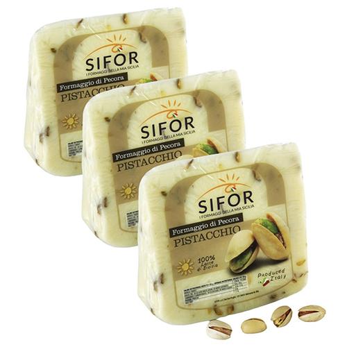 Sifor Primo Sale Sicilian Pecorino with Pistachio Wedge, 14.8 oz [Pack of 3] Cheese Sifor 
