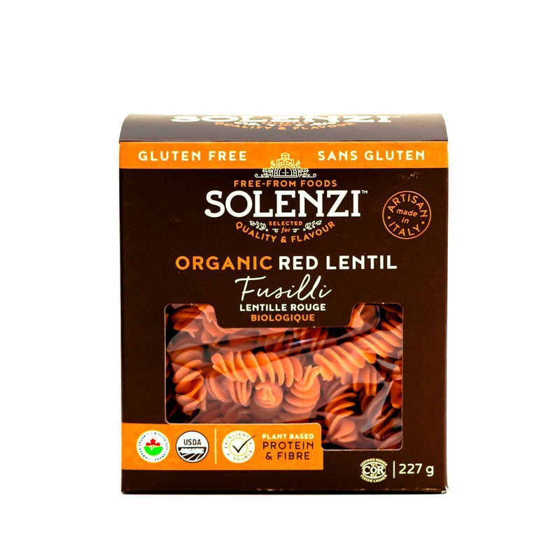 Solenzi Organic Red Lentil Fusilli, 8 oz (227g) Pasta & Dry Goods Solenzi 