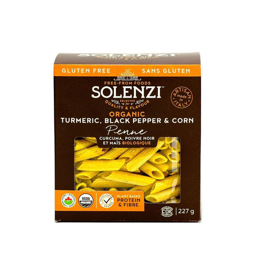 Solenzi Organic Turmeric, Black Pepper & Corn Penne, 227g Pasta & Dry Goods Solenzi 