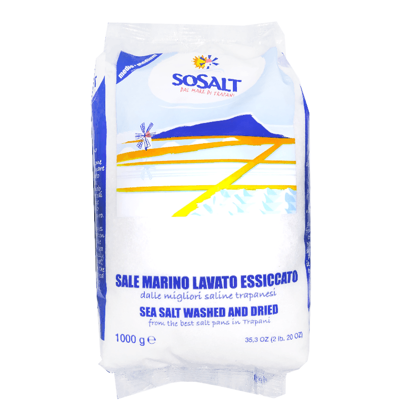 SoSalt Medium Coarse Sea Salt, 2.2 lb. (1 kg) Pantry SoSalt