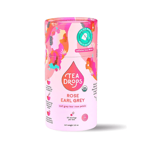 Tea Drops Cylinder Organic Rose Earl Grey, 10 Count Coffee & Beverages Tea Drops 