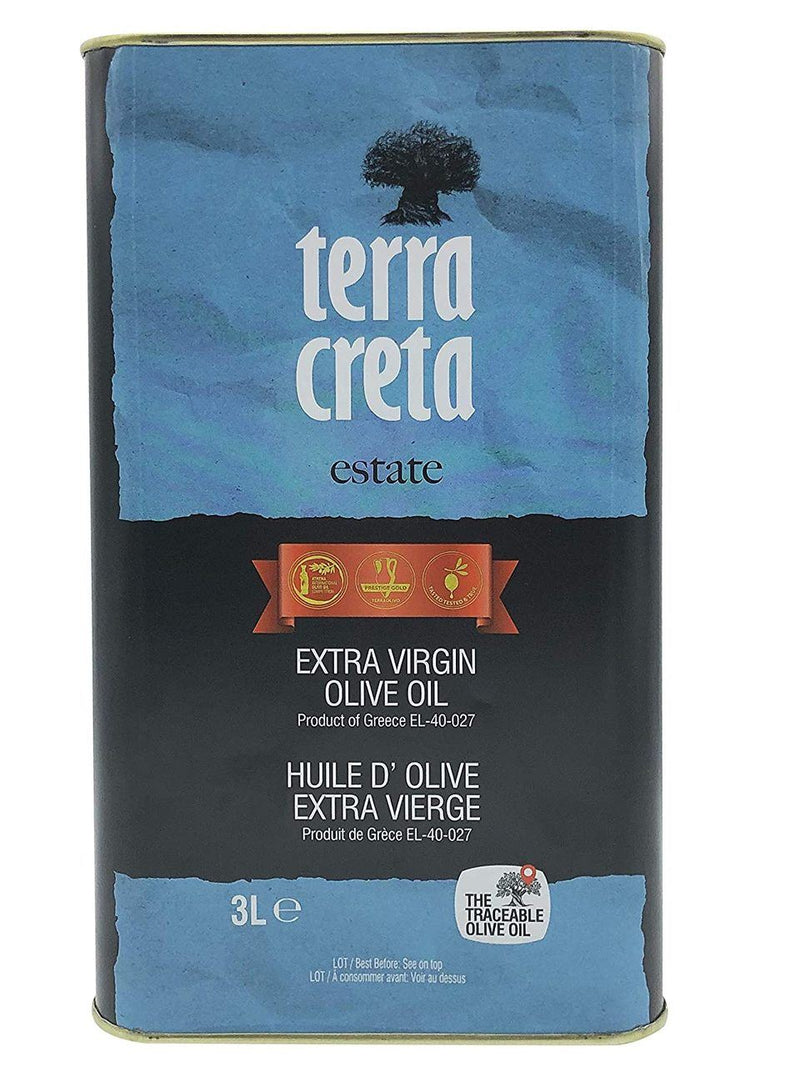 Terra Creta Estate Greek Extra Virgin Olive Oil, 3 Liter