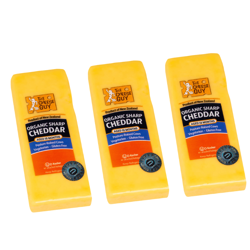 The Cheese New Zealand Organic Sharp Cheddar Cheese, 6.4 oz [Pack of 3] Cheese The Cheese Guy 