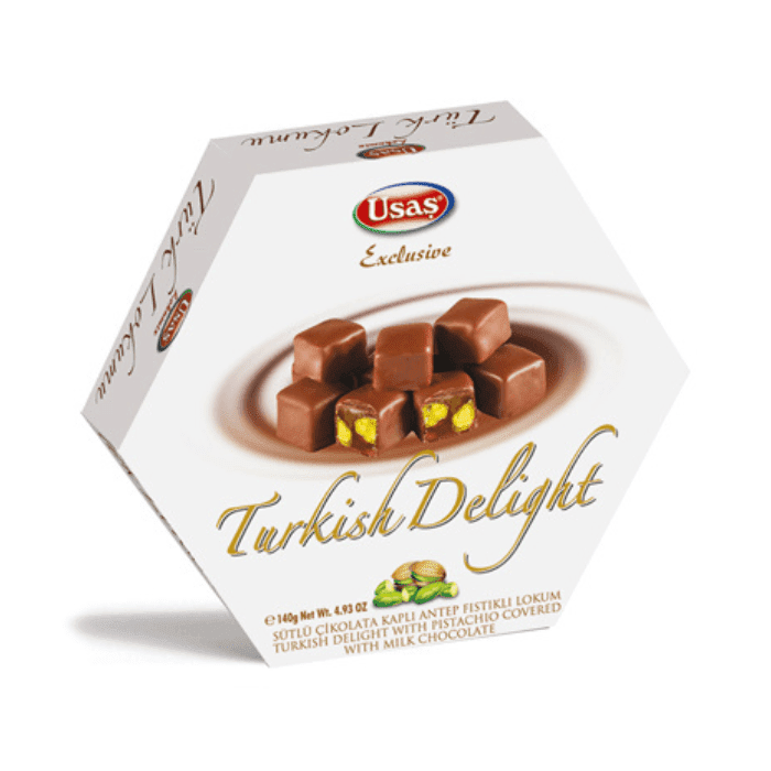 Usas Chocolate Covered Turkish Delight with Pistachios, 4.92 oz Sweets & Snacks Usas 