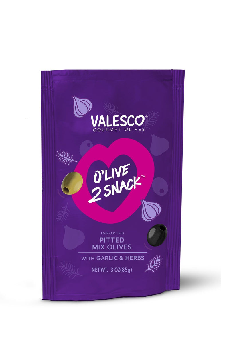 Valesco Garlic and Herbs Pitted Mixed O'lives 2 Snack, 3 oz Olives & Capers Valesco 
