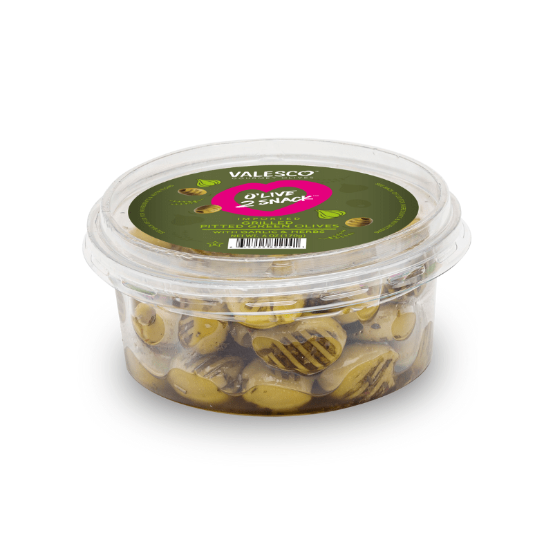 Valesco Grilled and Marinated Pitted Green O'lives 2 Snack, 6 oz Olives & Capers Valesco 